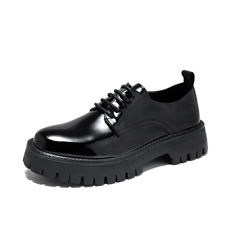 men casual business office formal dress shoes black stylish patent leather oxfords shoe platform sneakers gentleman footwear man - Image 6