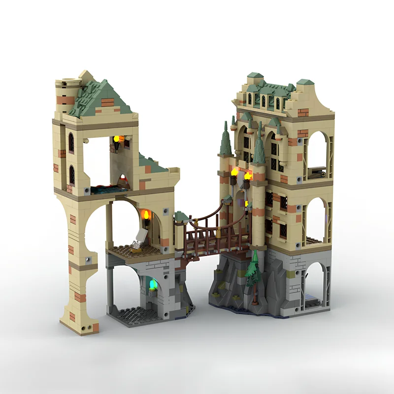 1376pcs MOC Magic Castle Bridge School Model Building Blocks Architecture Toys Birthday Gift Education Brick Collection Display